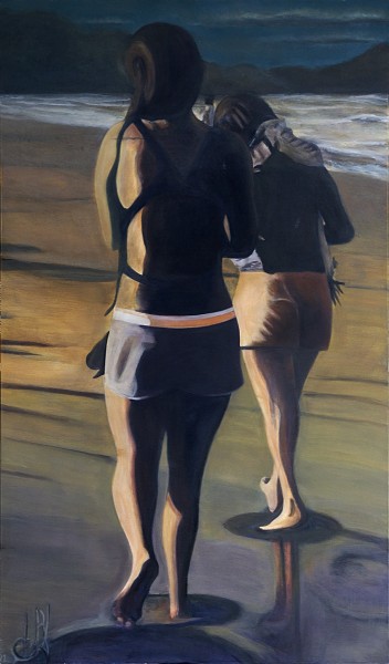 Twee meisjes op het strand